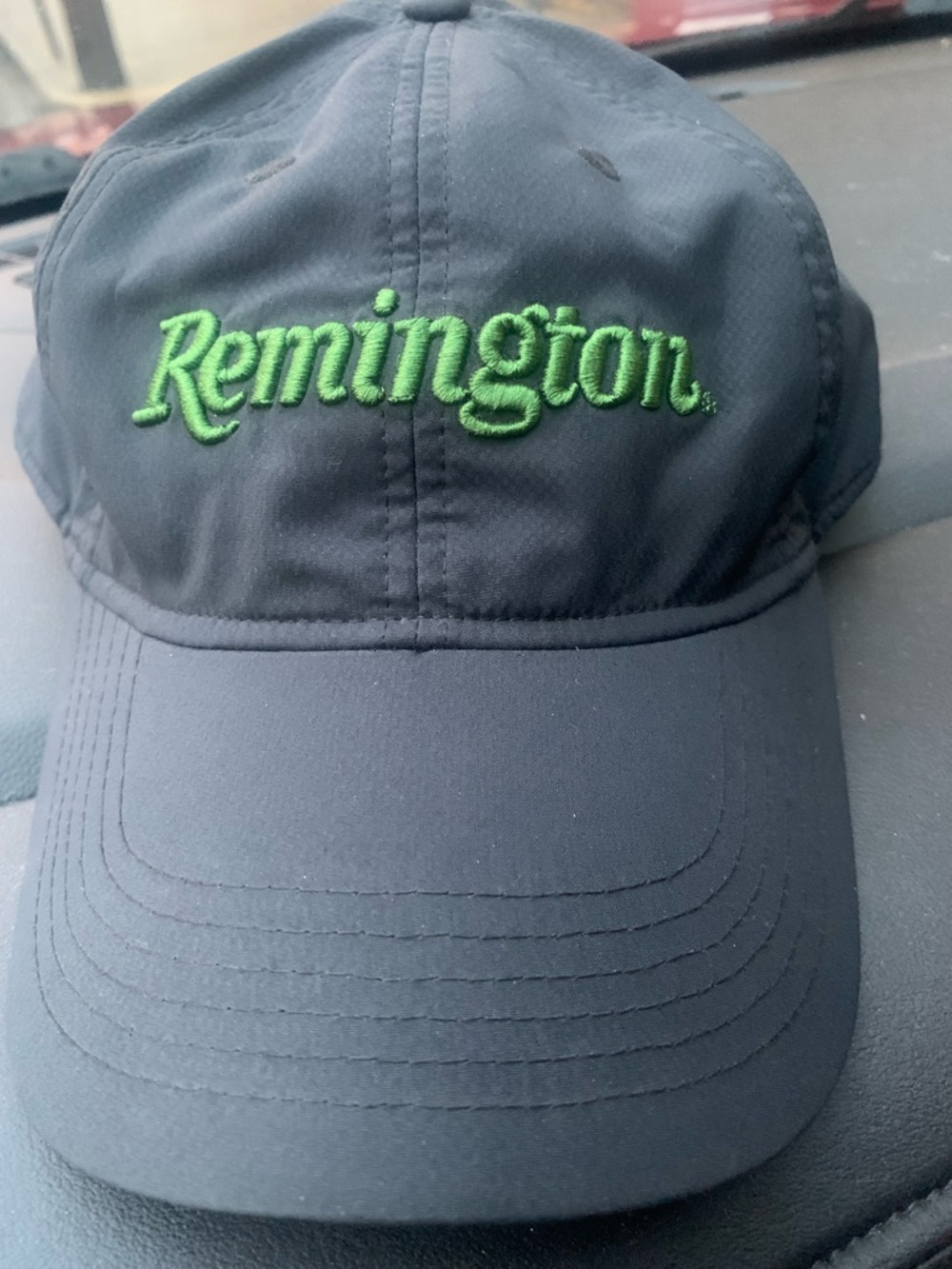 Remington Black Hat with Green Logo Patch